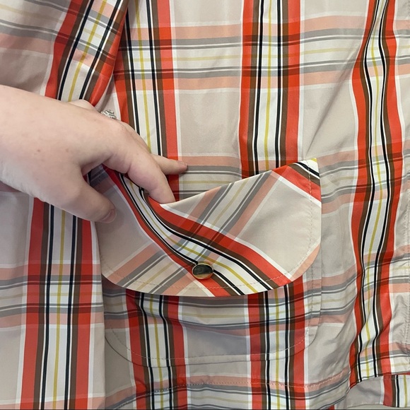 Cinzia Rocca | NWT Orange Plaid Rain Jacket Coat Size 14 - Picture 4 of 10